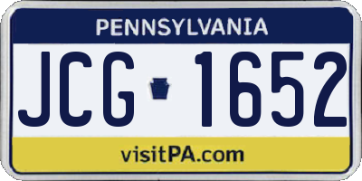 PA license plate JCG1652