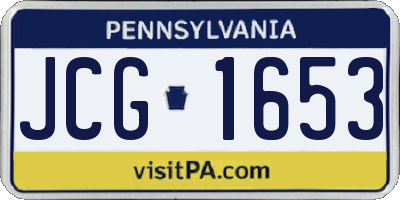 PA license plate JCG1653