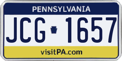 PA license plate JCG1657