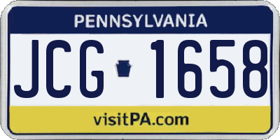 PA license plate JCG1658