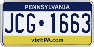 PA license plate JCG1663