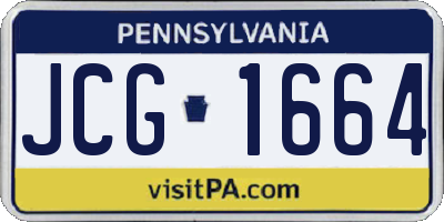 PA license plate JCG1664