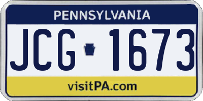PA license plate JCG1673