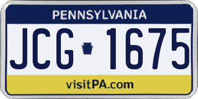 PA license plate JCG1675