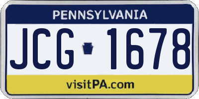 PA license plate JCG1678
