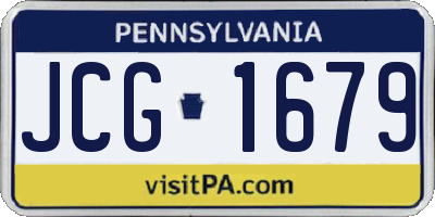 PA license plate JCG1679