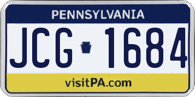 PA license plate JCG1684