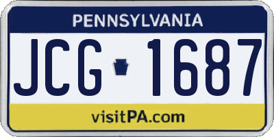 PA license plate JCG1687