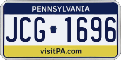 PA license plate JCG1696