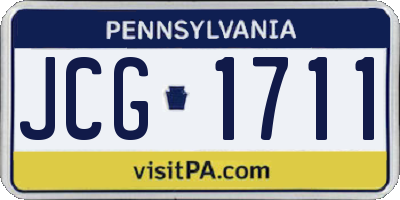 PA license plate JCG1711