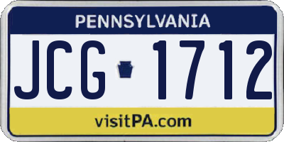PA license plate JCG1712