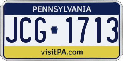PA license plate JCG1713