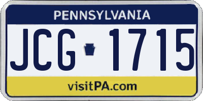PA license plate JCG1715