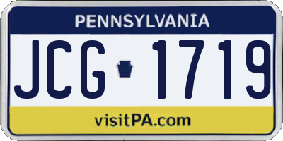 PA license plate JCG1719