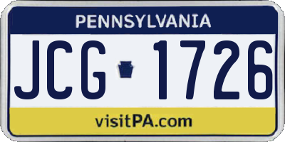 PA license plate JCG1726