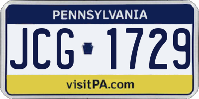 PA license plate JCG1729