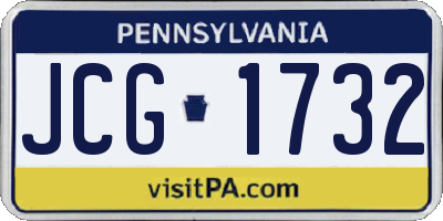 PA license plate JCG1732
