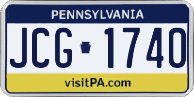 PA license plate JCG1740