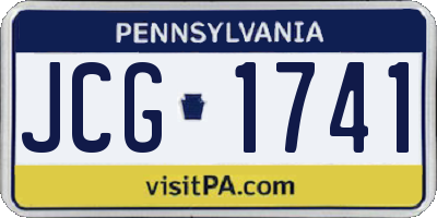 PA license plate JCG1741