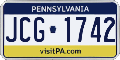PA license plate JCG1742