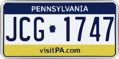 PA license plate JCG1747