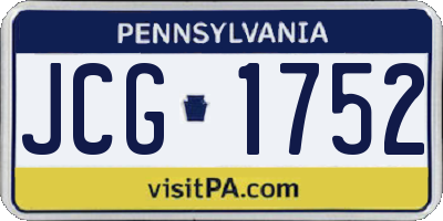 PA license plate JCG1752