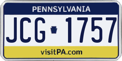 PA license plate JCG1757