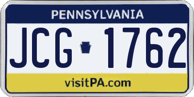 PA license plate JCG1762
