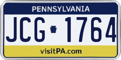 PA license plate JCG1764