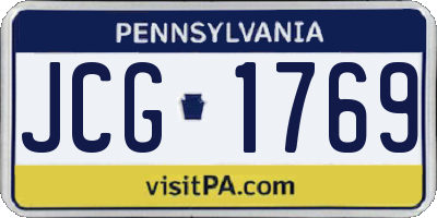PA license plate JCG1769
