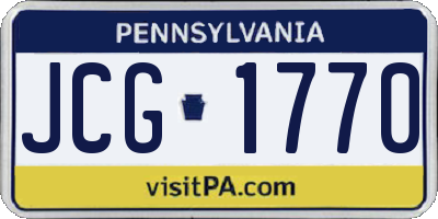 PA license plate JCG1770