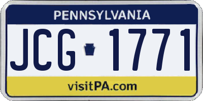 PA license plate JCG1771