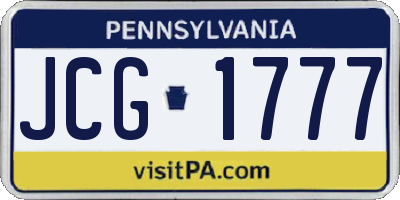 PA license plate JCG1777