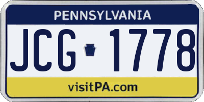PA license plate JCG1778