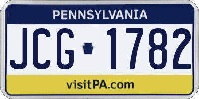 PA license plate JCG1782