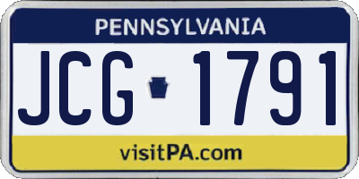 PA license plate JCG1791