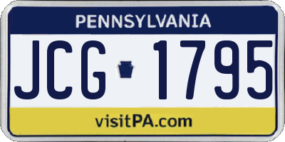 PA license plate JCG1795