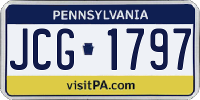PA license plate JCG1797