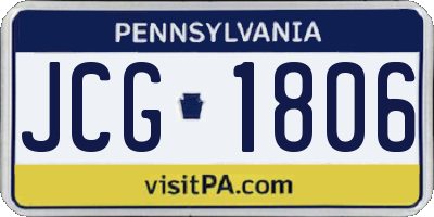 PA license plate JCG1806