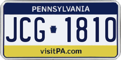 PA license plate JCG1810