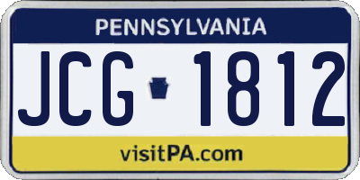 PA license plate JCG1812