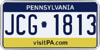 PA license plate JCG1813