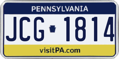 PA license plate JCG1814