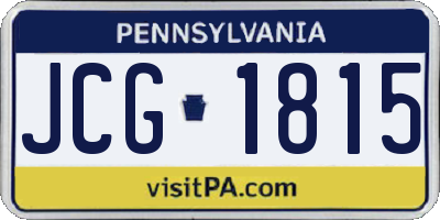 PA license plate JCG1815