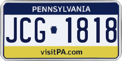 PA license plate JCG1818