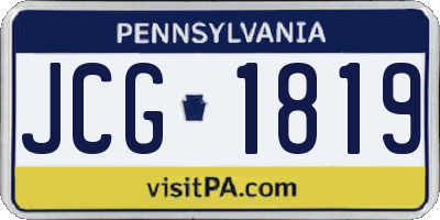 PA license plate JCG1819
