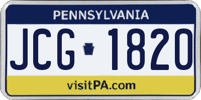 PA license plate JCG1820