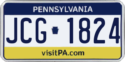 PA license plate JCG1824