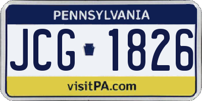 PA license plate JCG1826