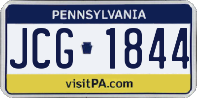 PA license plate JCG1844
